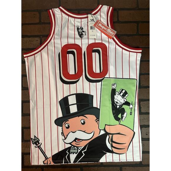 MONOPOLY White Headgear Classics Basketball Jersey~Never Worn~XL - Picture 2 of 6